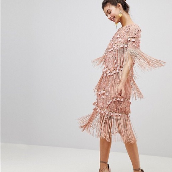 ASOS Dresses Asos Embroidered Tassel Dress Poshmark